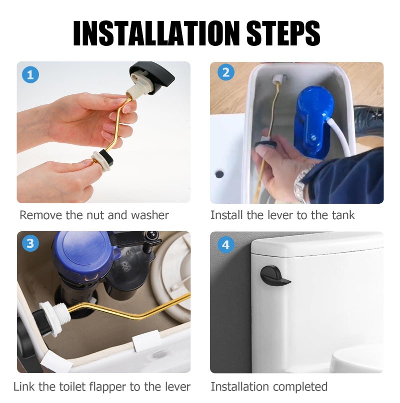 Ancable Compatible with TOTO Toilet Handle Replacement Parts Kit, Universal THU068#CP Trip Lvr for St743S Side Mount Toilet Flush Tank Lever Handle for TOTO Kohler Toilet Tank, 1-Pack Matte Black - Image 5